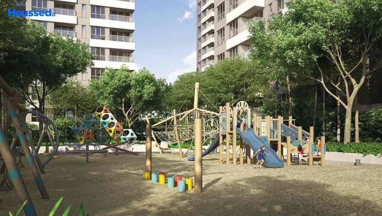 Children's play area and outdoor recreation space at Assetz Zen and Sato