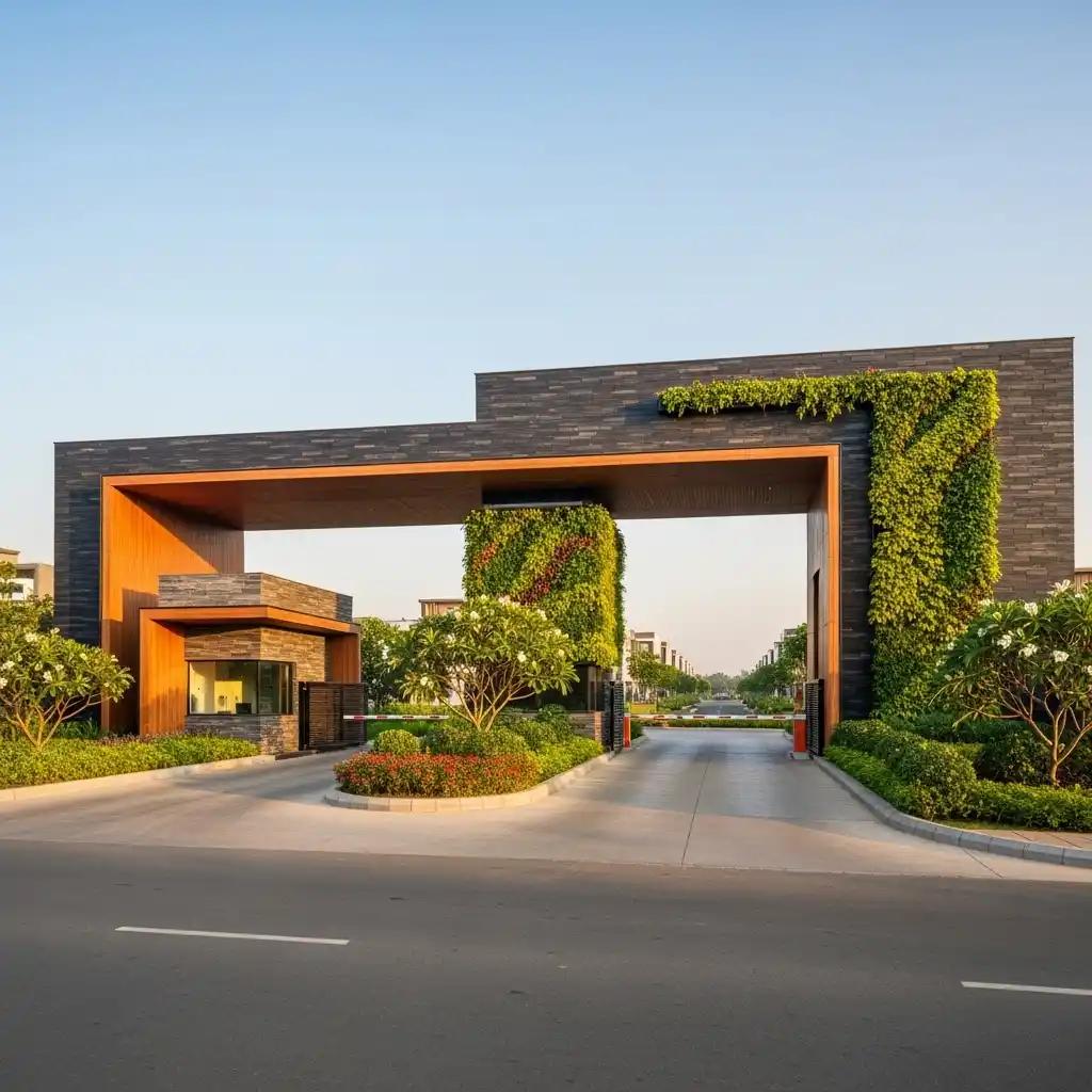 Grand entrance of Embassy Knowledge Park Villas