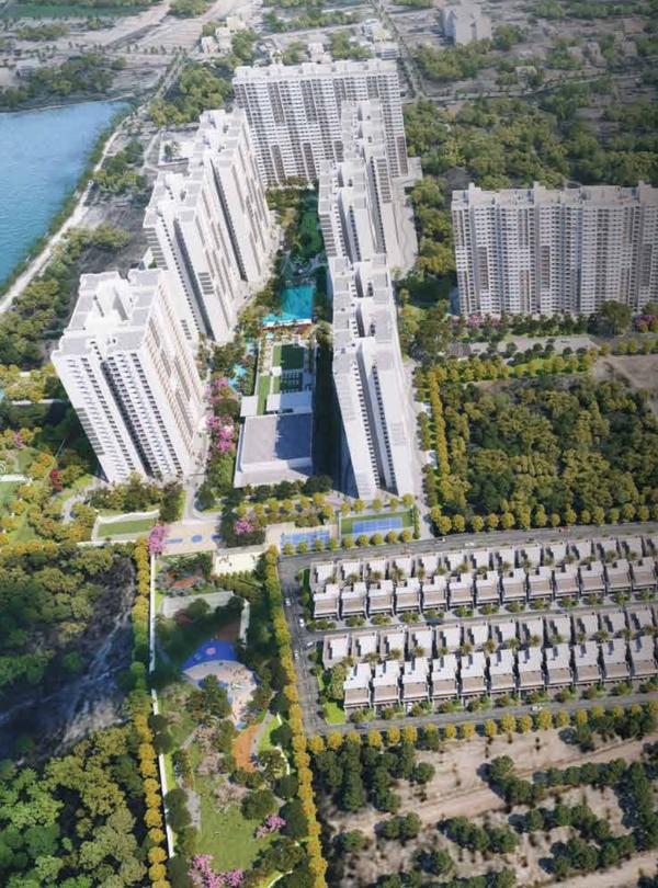 Adarsh Welkin Park aerial view residential towers landscaped open spaces