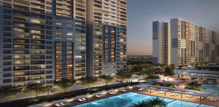 Adarsh Welkin Park swimming pool and landscaped leisure area