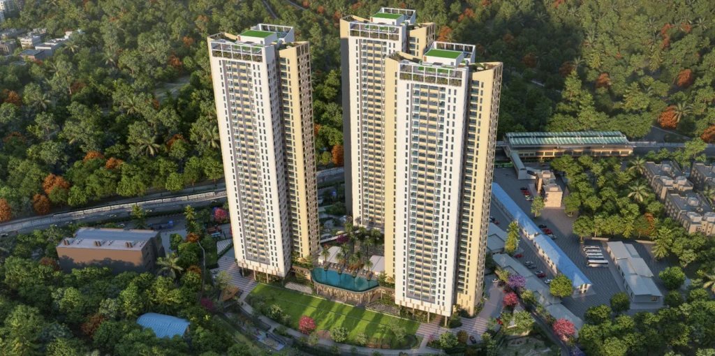 Aerial view of Sattva Aaranya luxury apartment project near Mysore Road