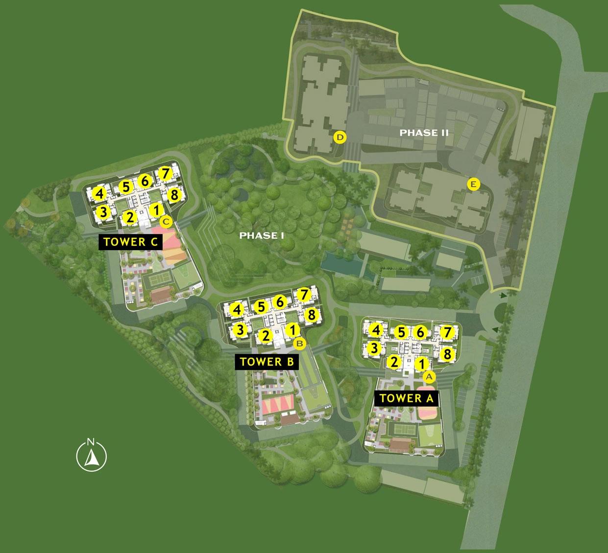 Alembic Cloud Forest site master plan Tower A Tower B Tower C Whitefield