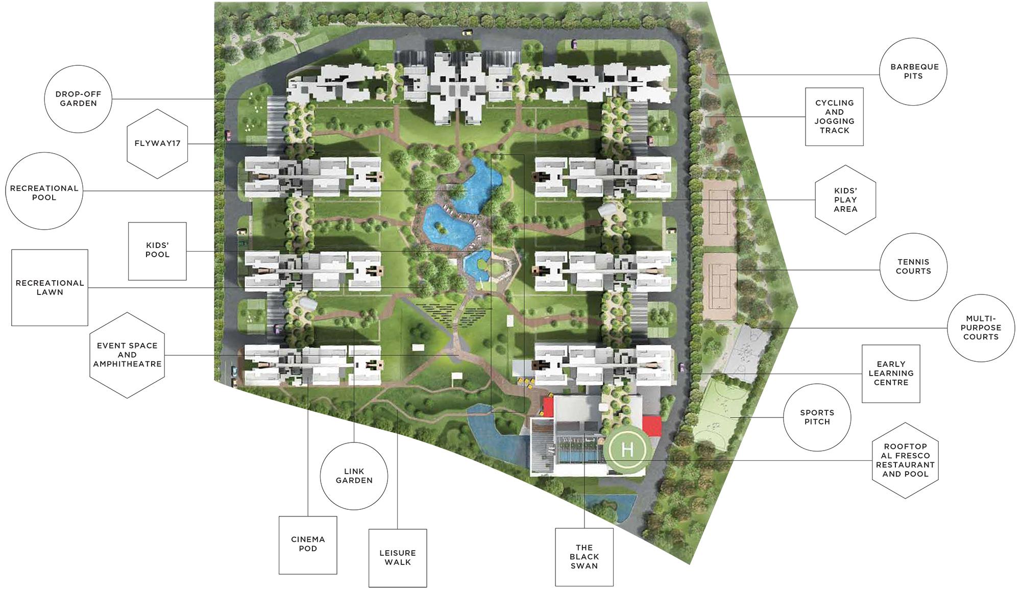 Bhartiya City Nikoo Homes 9 aerial master plan with landscaped open spaces in Bagalur