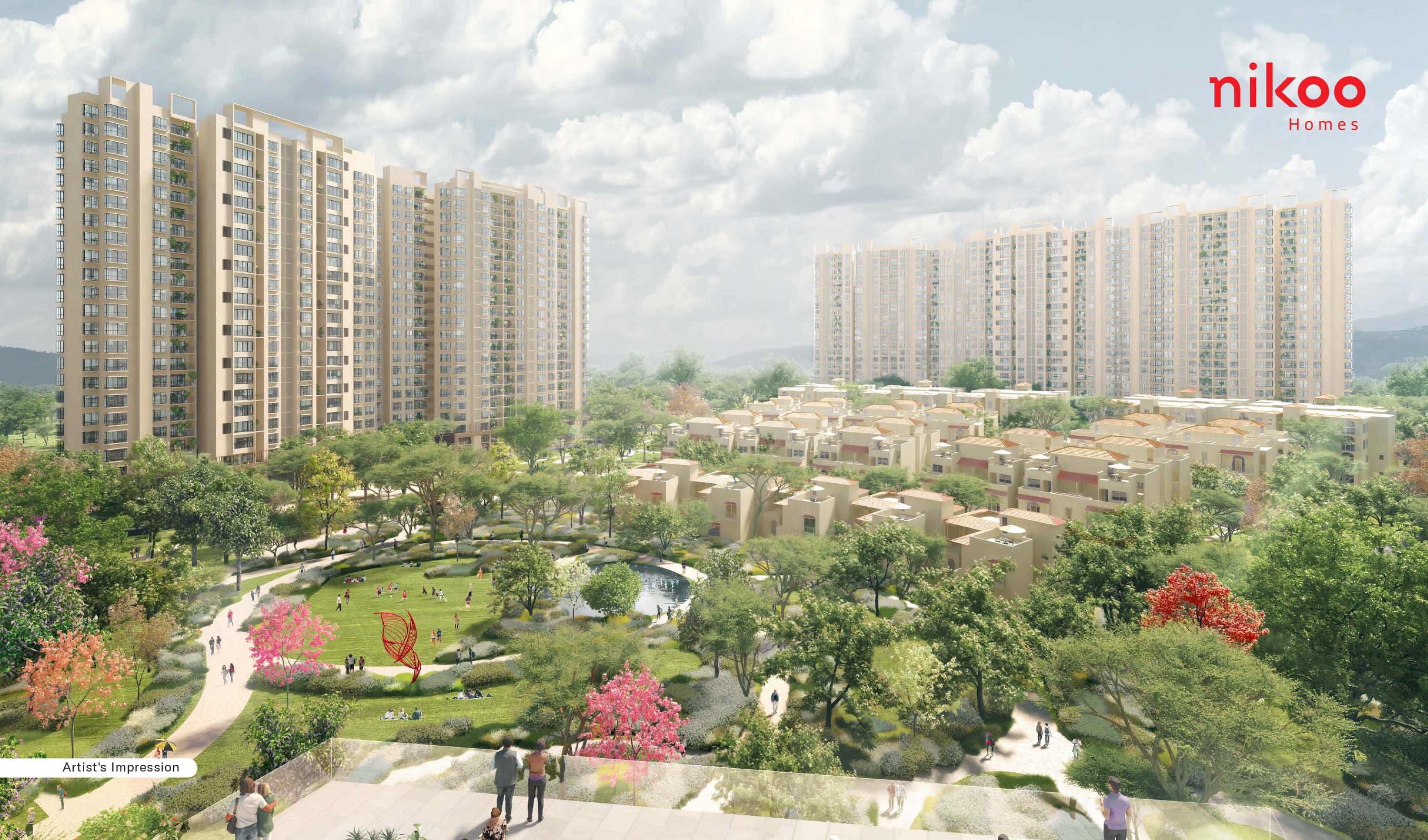 Nikoo Homes 9 landscaped Central Spine and green open spaces in Bagalur