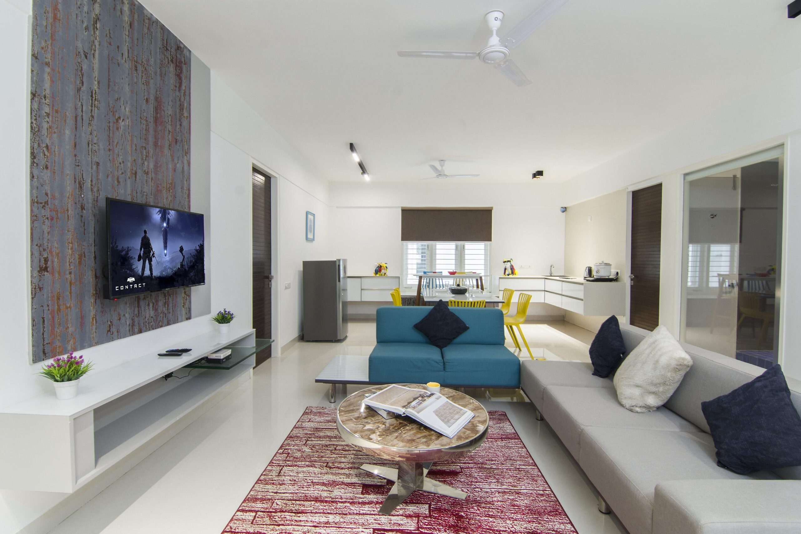 Nikoo Homes 9 modern apartment living room interior in Bagalur Bangalore