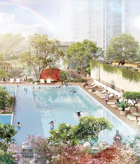 Nikoo Homes 9 rooftop swimming pool and leisure deck in Bagalur Bangalore