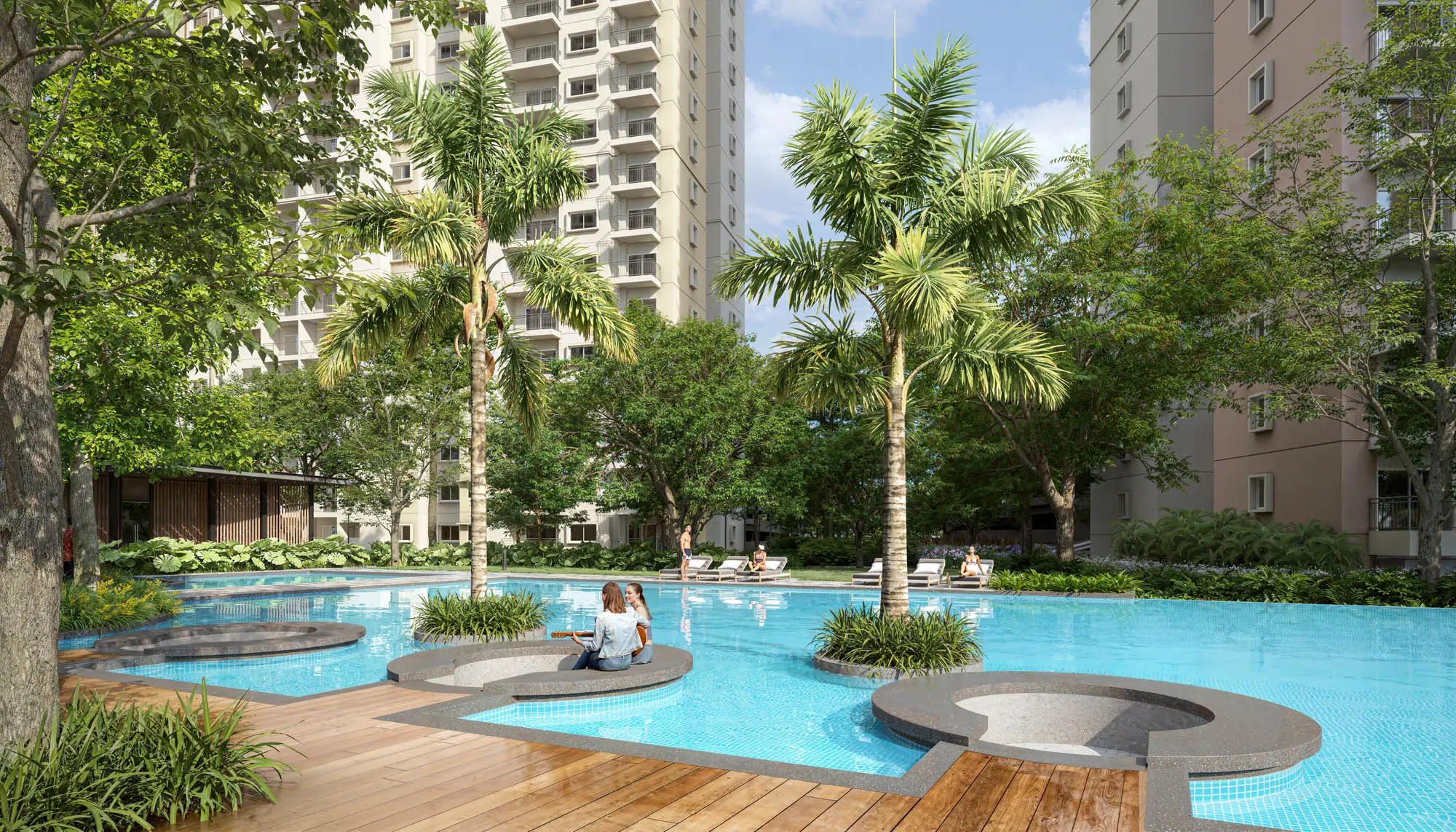 Swimming pool and landscaped leisure area Alembic Cloud Forest