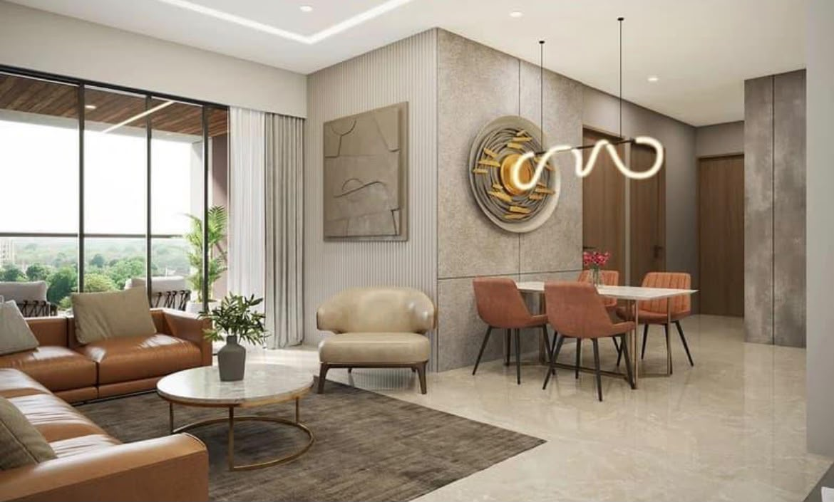 Arvind Sylva luxury living and dining area with landscaped views