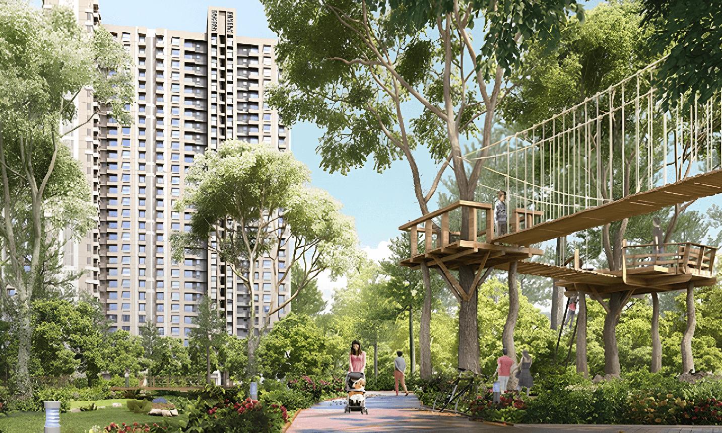 Godrej Vanantara treehouse landscaped greenery
