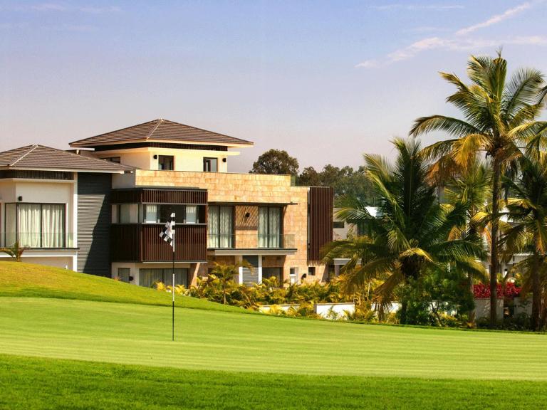 Premium villa exterior Prestige Golfshire luxury golf resort Devanahalli
