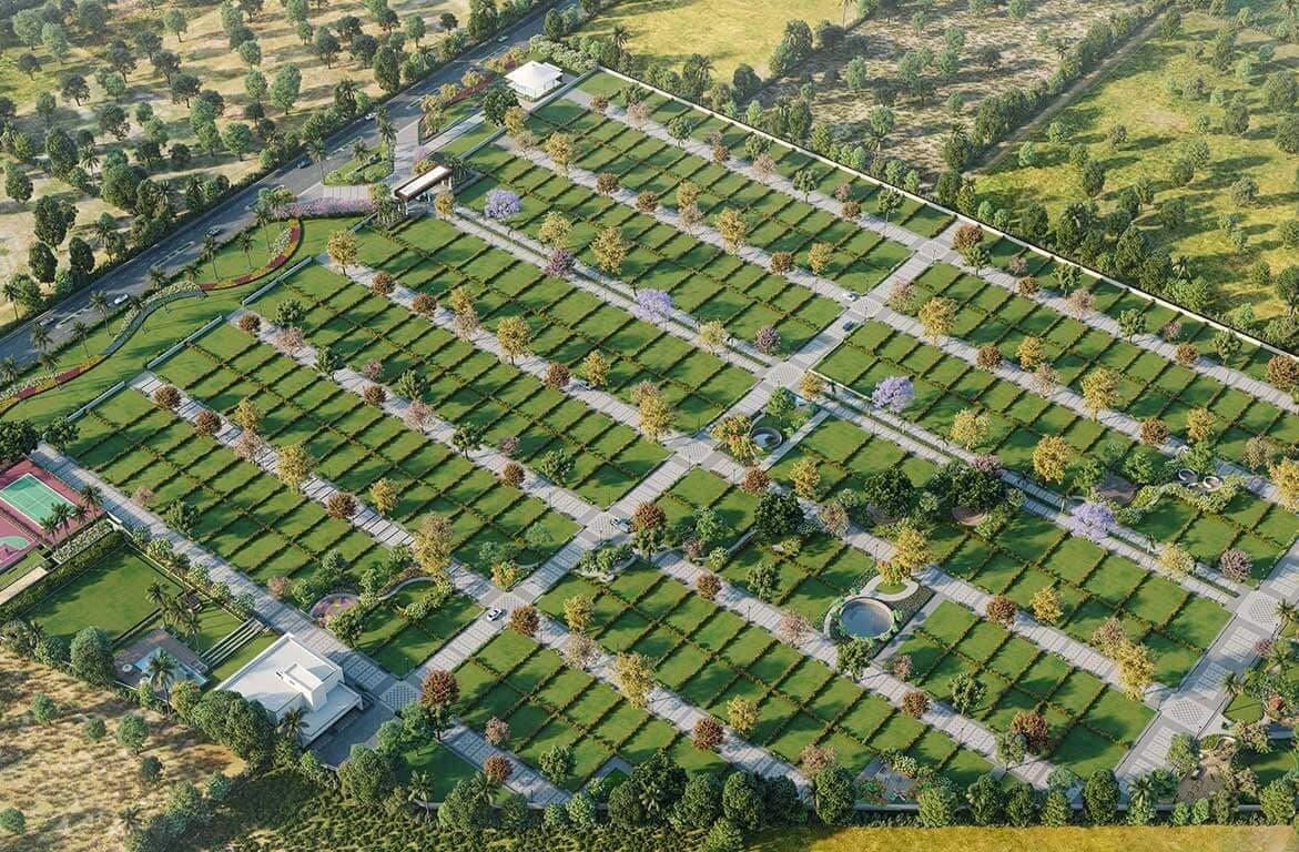 Sumadhura Panorama Devanahalli aerial view plotted development landscaped open spaces