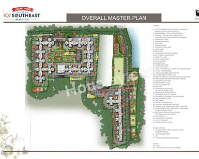 Shriram 107 South East 19 acres 9 towers landscaped recreational zones lakeside spaces