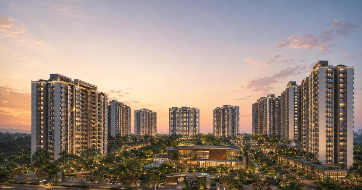 Aerial view of Brigade Granada township in Whitefield