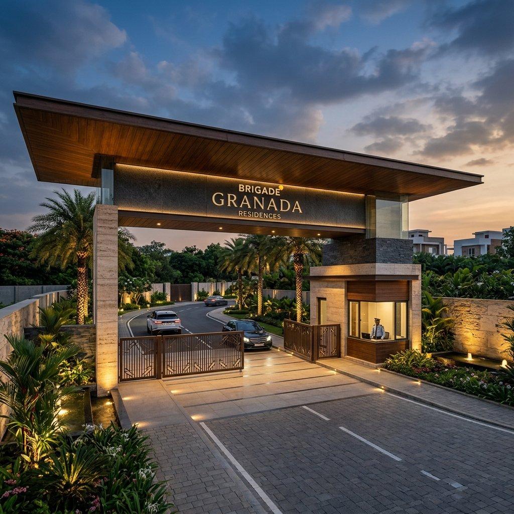Brigade Granada grand entrance gate in Whitefield
