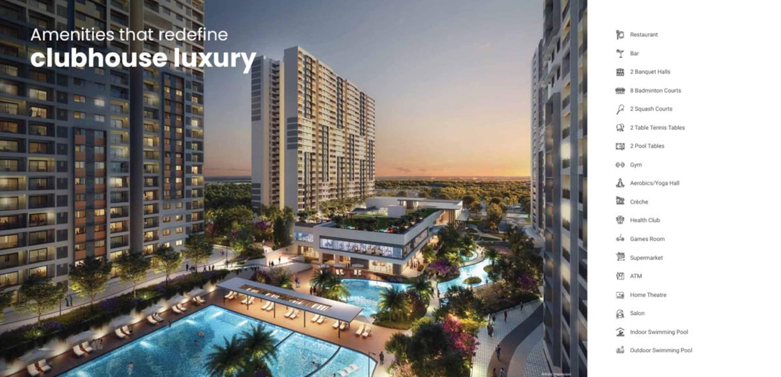 Grandiose Clubhouse at Century Immencity featuring premium indoor recreation and lifestyle facilities
