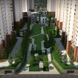 Prestige Parklane landscaped central park and green open spaces at Devanahalli