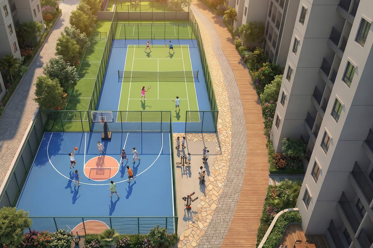 Prestige Parklane outdoor sports facilities and recreational amenities in Devanahalli