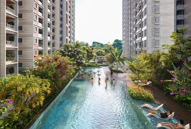 Assetz 22 & Crest master plan showing clubhouse, pools and outdoor amenities