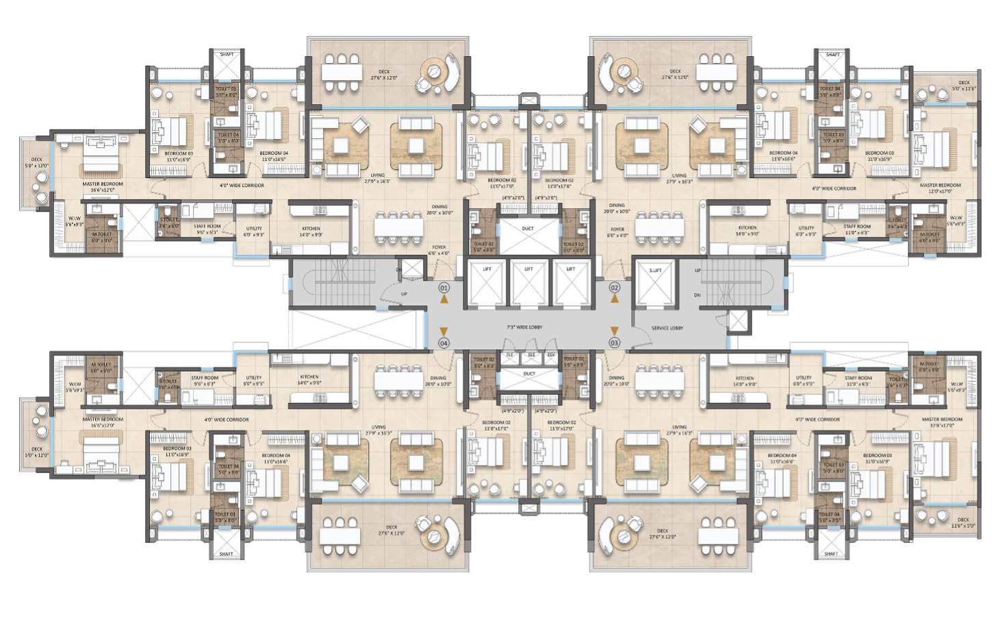 Lodha Beaumont Estate tower floor plan